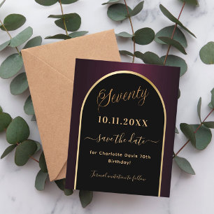 70e verjaardag zwarte Bourgogne Bewaar de datumkaa