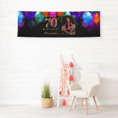 70e verjaardag Zwarte en gouden ballonnen Foto Spandoek (Insitu)