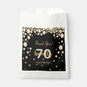 70e verjaardag zwarte gouddiamanten naam bedankzakje (Voorkant)