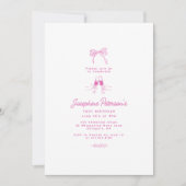 70e verjaardagsfeest roze grillige Dainty Doodle Kaart (Voorkant)