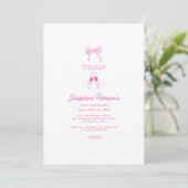 70e verjaardagsfeest roze grillige Dainty Doodle Kaart (Staand voorkant)