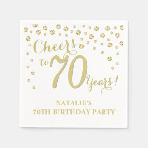 70e verjaardagsfeest Witte en Gouden Diamanten ser Servet