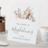 70e verjaardagsfeestje pompoen Herfst Bloem Welkom Reclamebord Met Voetstuk (Insitu)