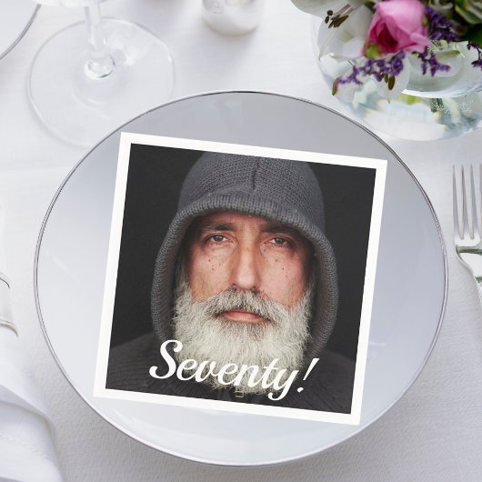 70e verjaardagsfoto 70 jongens script servet
