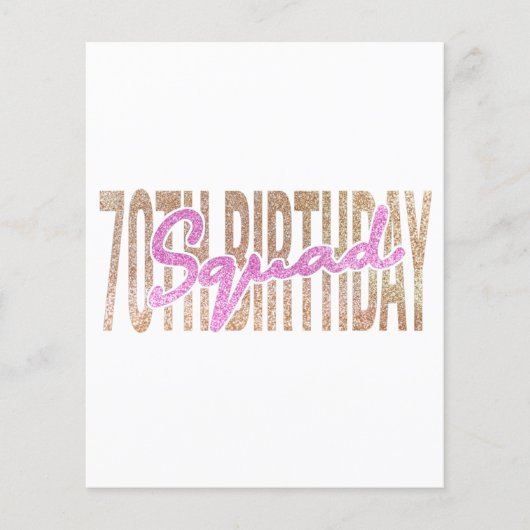 70e verjaardagskraad citeert gezegden flyer (Voorkant)