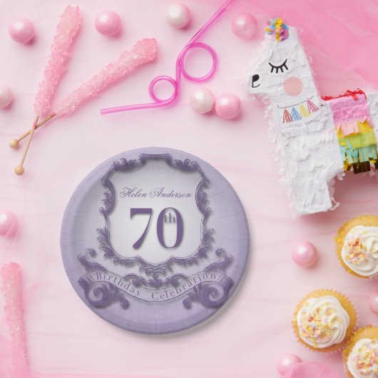 70e verjaardagsviering Lijst Papieren Bordje (Feest)