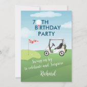 70e Verrassingsfeest Mannen golfthema Kaart (Achterkant)