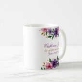 70ème Anniversaire Mug - Couronne florale avec num (Devant droit)