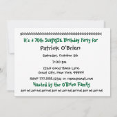 70ème SURPRISE Invitation de fête d'anniversaire - (Dos)