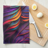 70s 60s Psychedelic Feathers  Theedoek (Quarter Fold)