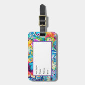 70s 60s Psychedelic Hippy Retro Hip Bagagelabel (Voorkant verticaal)