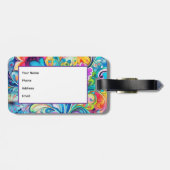 70s 60s Psychedelic Hippy Retro Hip Bagagelabel (Achterkant horizontaal)