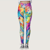 70s 60s Psychedelic Hippy Retro Hip Leggings (Voorkant)