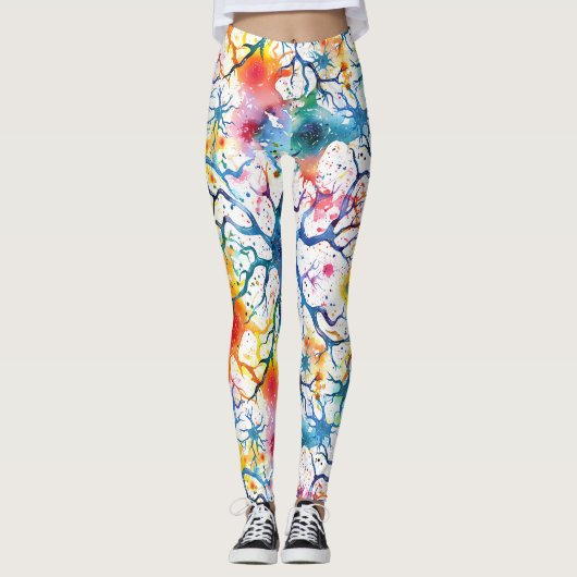 70s 60s Psychedelic Hippy Retro Hip Leggings (Voorkant)