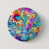 70s 60s Psychedelic Hippy Retro Hip Ronde Button 5,7 Cm (Voorkant)