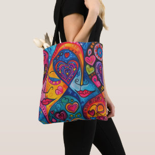 70s 60s Psychedelische Hippie Retro Hip Draagtas