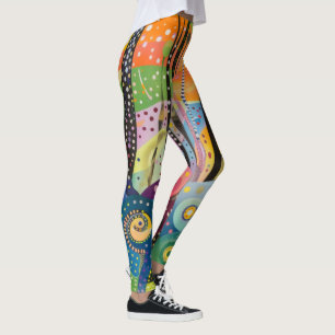 70s 60s Psychedelische Hippie Retro Hip Leggings