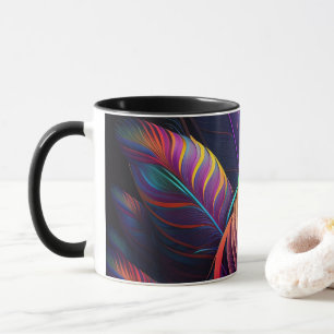 70s 60s Psychedelische Veren Mok
