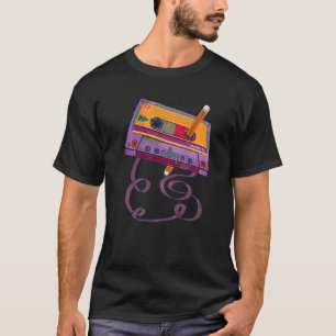 70s 80s Cassettebandje Potcil 1980s  muziek M T-shirt