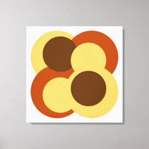 70s Abstracte Geometrische Cirkelvormen Canvas Afdruk