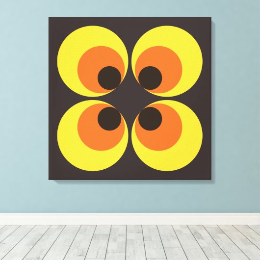 70s-achtergrond canvas afdruk (Insitu (Houten vloer))