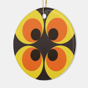 70s-achtergrond keramisch ornament