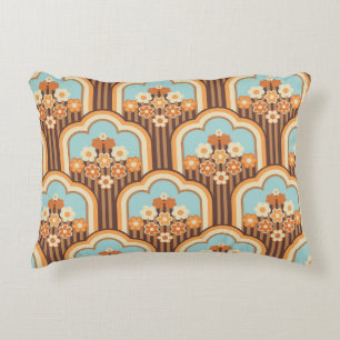 70s behang naadloos design, bloemen accent kussen