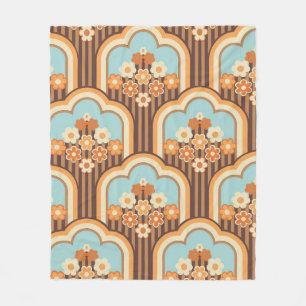 70s behang naadloos design,  bloemen  fleece deken