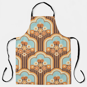 70s behang naadloos design, bloemen schort