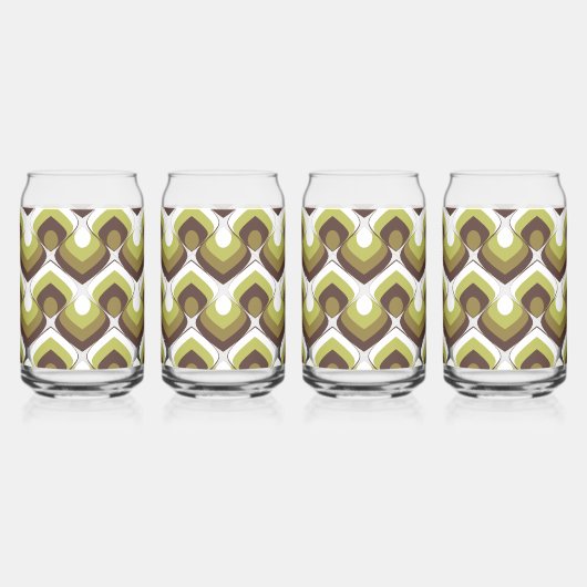 70s Bold Modern Retro Ogee Motif in Greens (Droite)