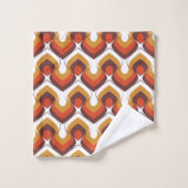 70s Bold Retro Modern Motif in Orange & Brown (Gant de toilette)