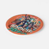 70s Boogie Retro Disco Dancing Partyware Dineren Papieren Bordje (Gekanteld)