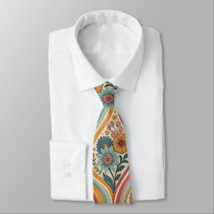 70s Bruine Bloemstuk Heren Das – Elegante Mode