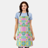 70s Checkerboard Spring Flowers Pattern Schort (Gedragen)