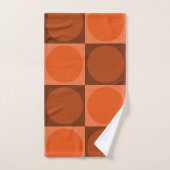 70s Checks and Circles Flame Orange Bad Handdoek (Handdoek)