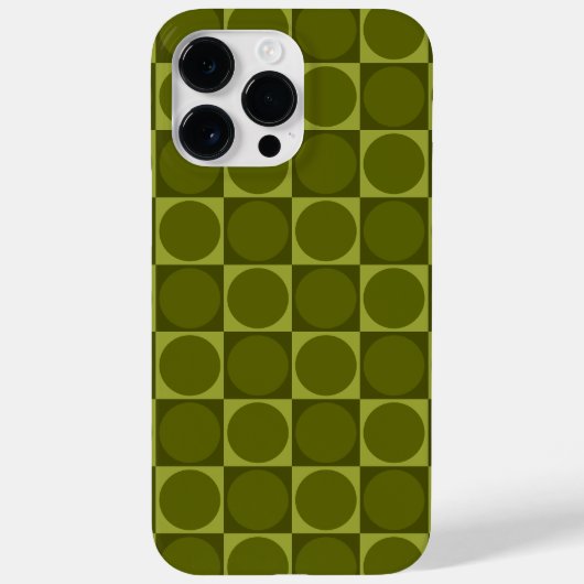 70s Checks and Circles Green Case-Mate iPhone Case (Achterkant)