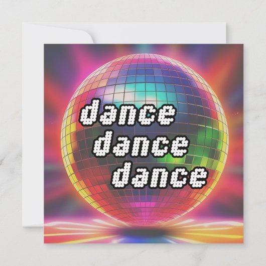 70s Disco Ball Retro Nostalgie bruiloft uitnodigin Kaart (Achterkant)
