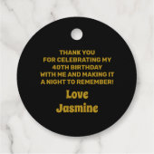 70's Disco Birthday | Gold Glitter Ball Hartelijk Bedankjes Labels (Achterkant)