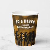 70's Disco Birthday Party Papieren Bekers (Achterkant)