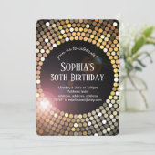 70s disco danst glitter verjaardagsuitnodiging kaart (Staand voorkant)