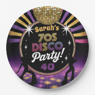 70's Disco Party Seventies Hippy Verjaardag Rave Papieren Bordje