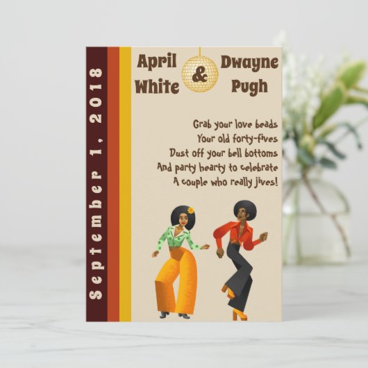 70s Disco Style Uitnodiging (Staand voorkant)