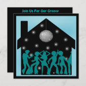 70s Disco Theme House Party Kaart (Voorkant / Achterkant)