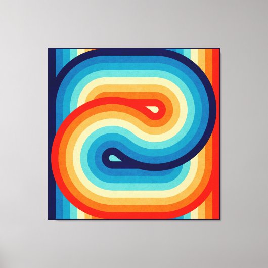 70s Double Wave Canvas Afdruk (Voorkant)