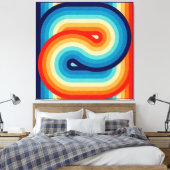 70s Double Wave Canvas Afdruk (Insitu (Slaapkamer))