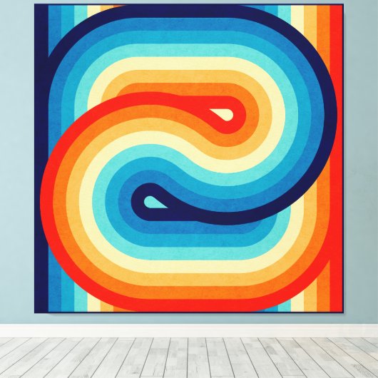 70s Double Wave Canvas Afdruk (Insitu (Houten vloer))