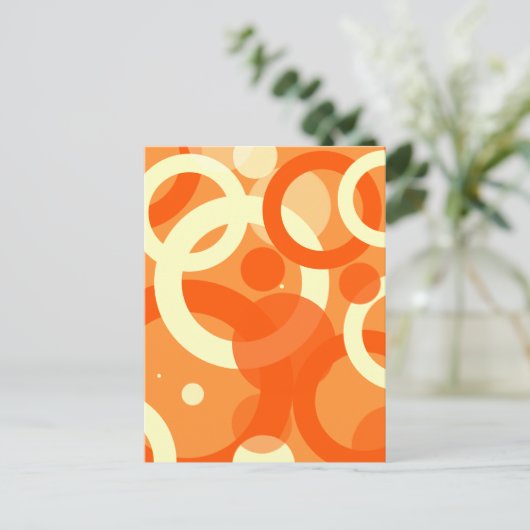 70s esthetische Oranje werveling Briefkaart (Staand voorkant)