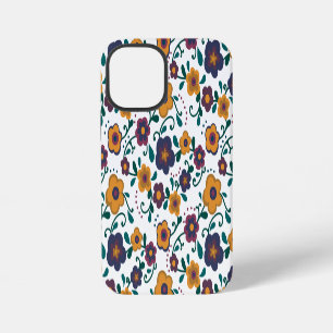 70's Folk Art Ditzy Retro Daisy in Jewel Tones iPhone 12 Mini Hoesje
