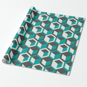 70s geïnspireerde abstracte retro geometrische na cadeaupapier