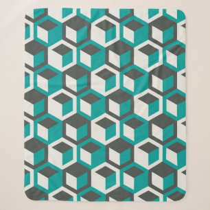 70s geïnspireerde abstracte retro geometrische naa sherpa deken